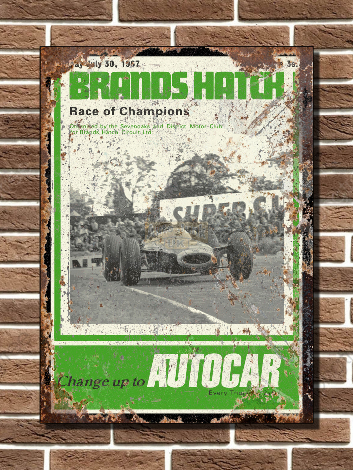 Brands Hatch Autocar Metal Sign