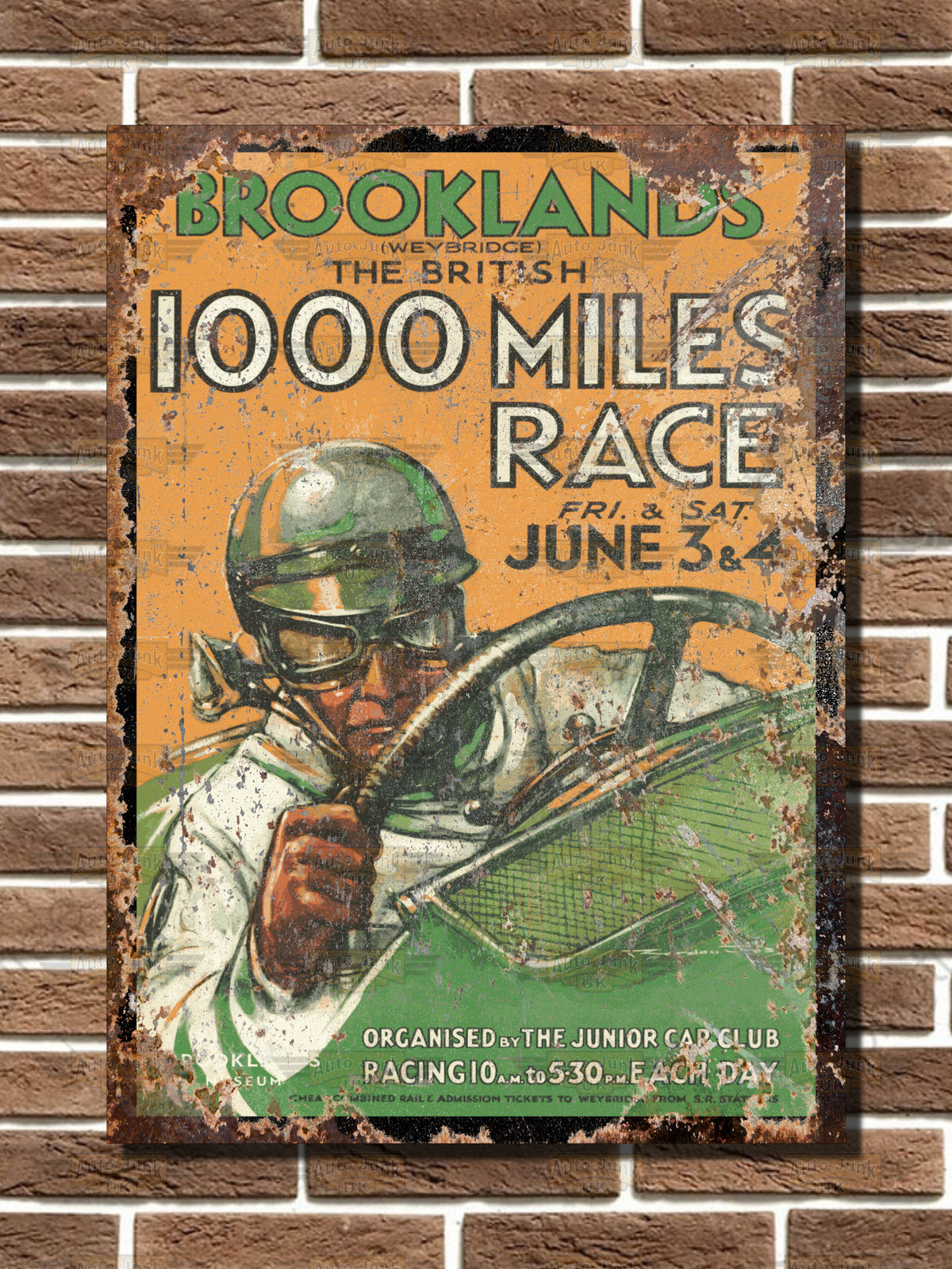 Brooklands 1000 Miles Race Metal Sign