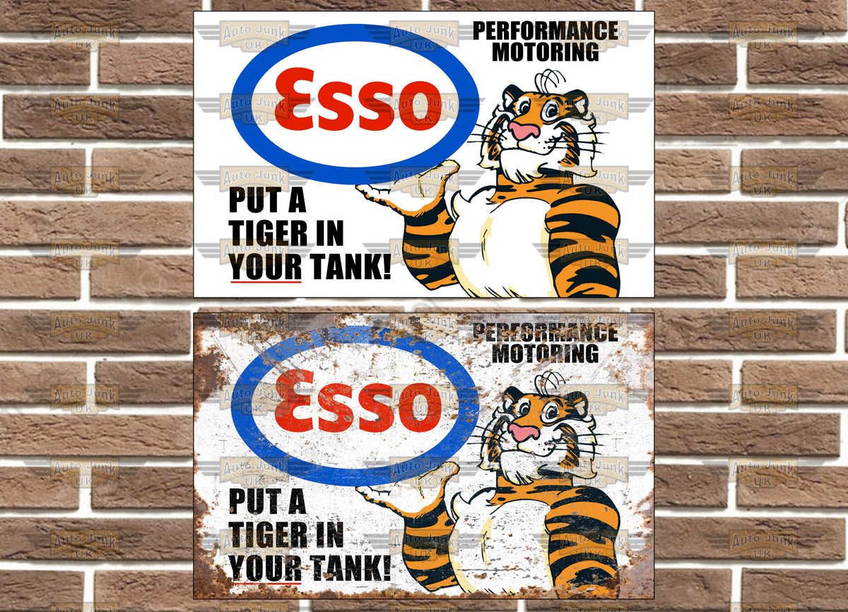 Esso Tiger Metal Sign