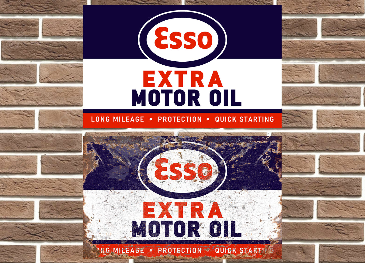 Esso Extra Motor Oil Metal Sign