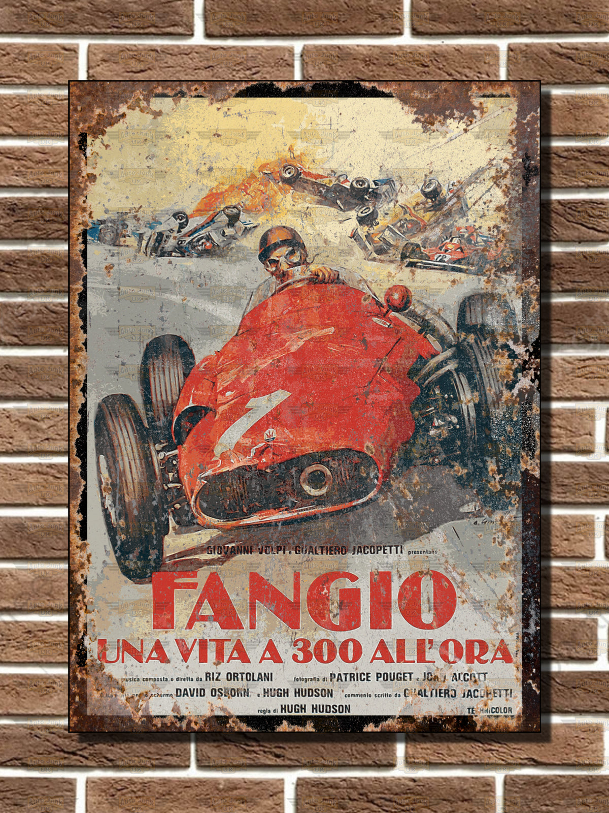 Fangio Una Vita A 300 All'Ora Metal Sign