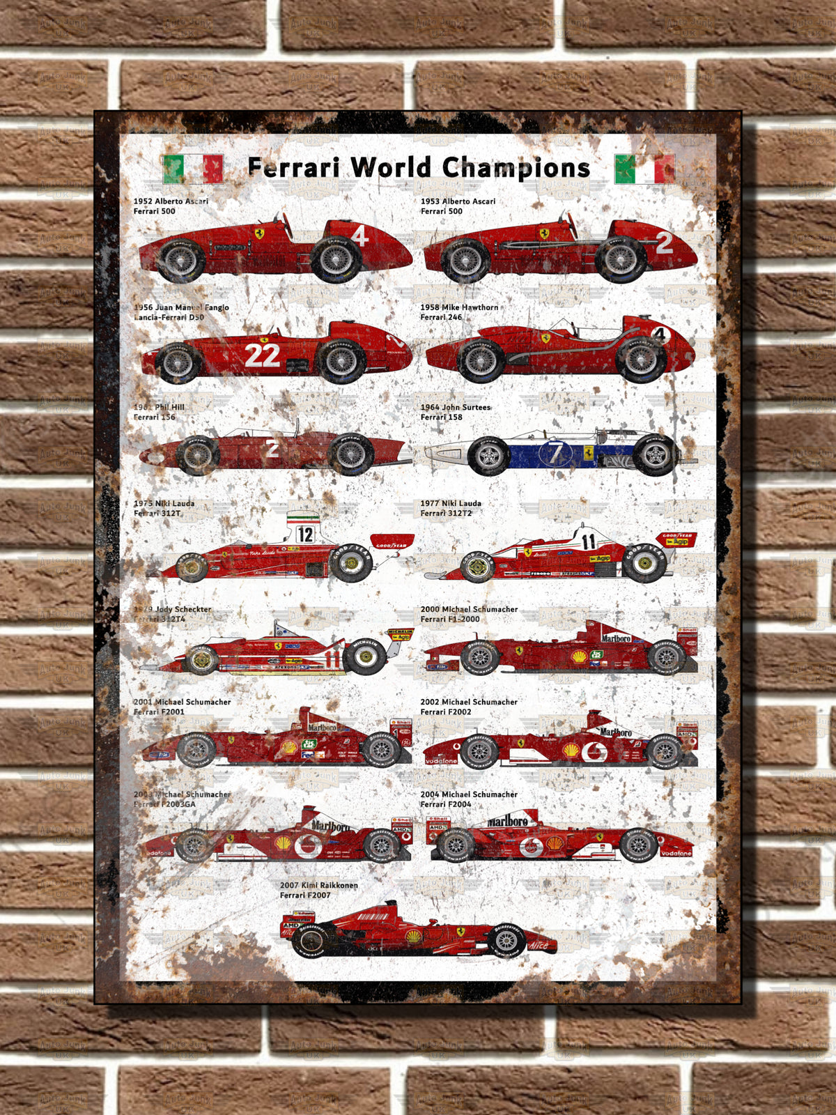 Ferrari World Champions Metal Sign
