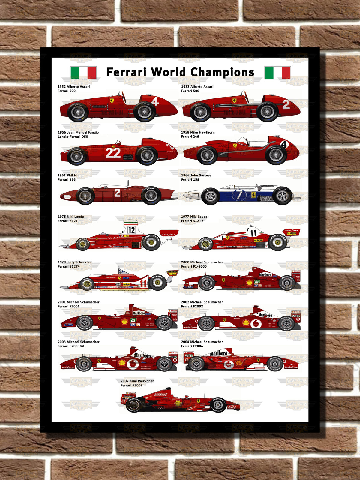 Ferrari World Champions Metal Sign