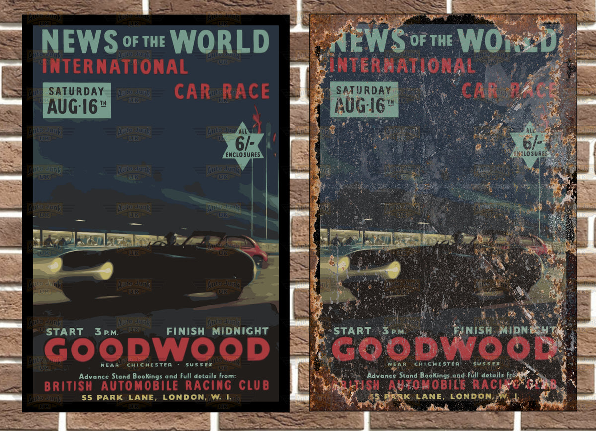 Goodwood International Car Race Metal Sign