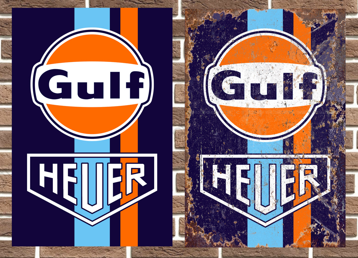 Gulf Heuer Metal Sign