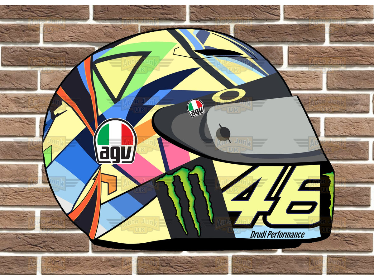 Valentino Rossi Replica Helmet Wall Plaque