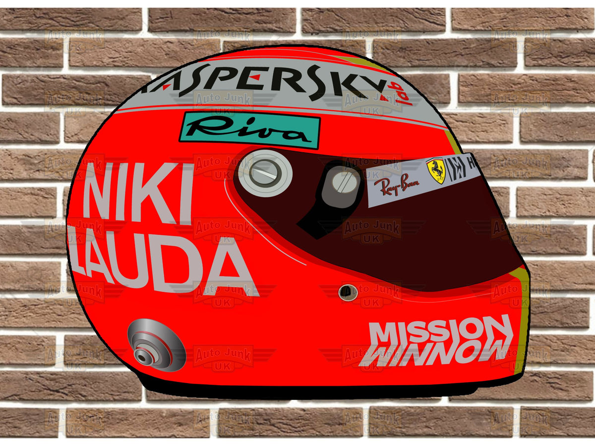 Sebastian Vettel Niki Lauda Tribute Replica Helmet Wall Plaque