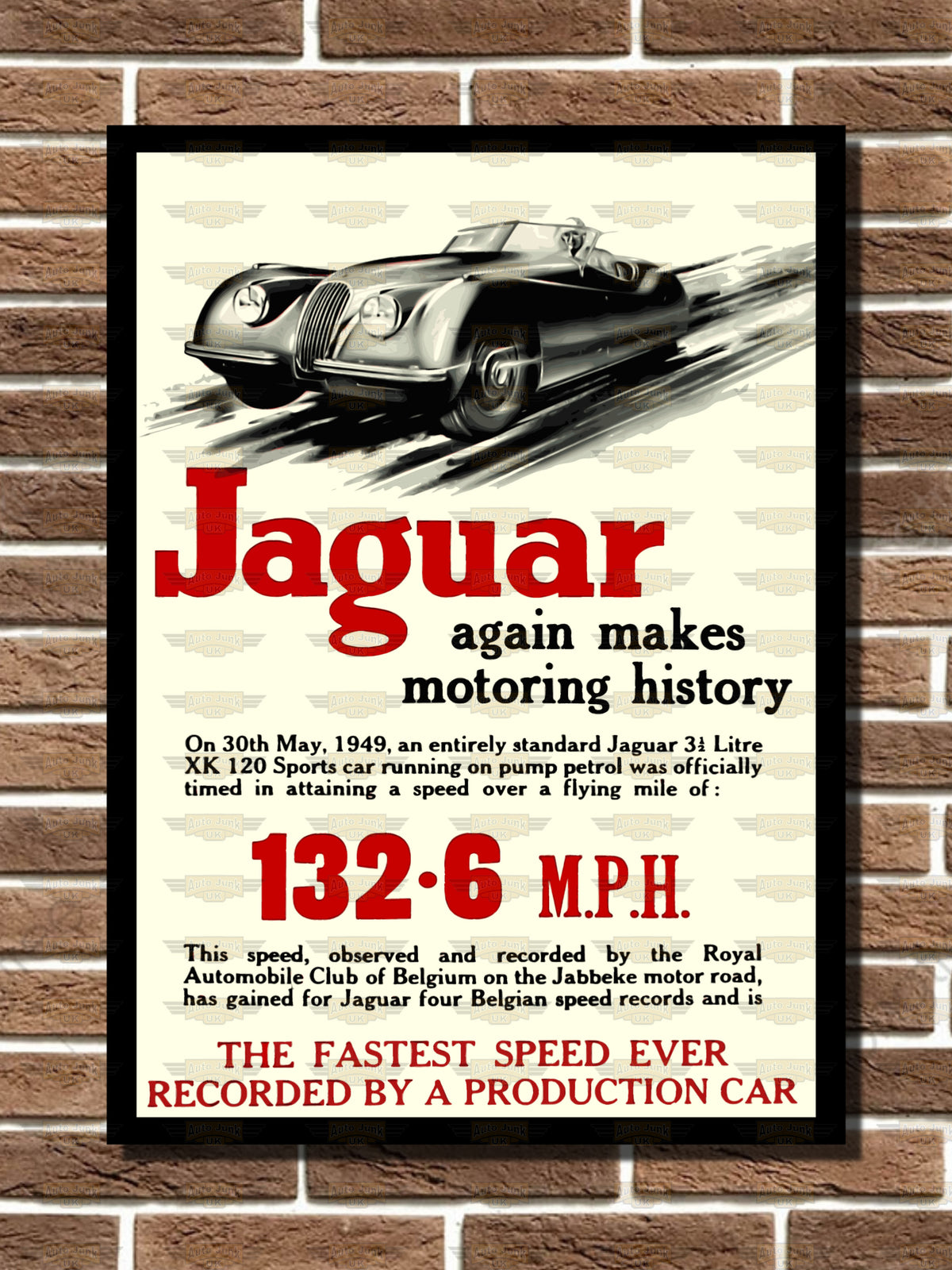 Jaguar Makes History Metal Sign