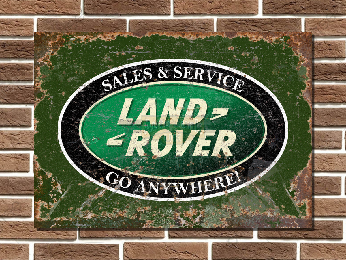 Land Rover Sales & Service Metal Sign