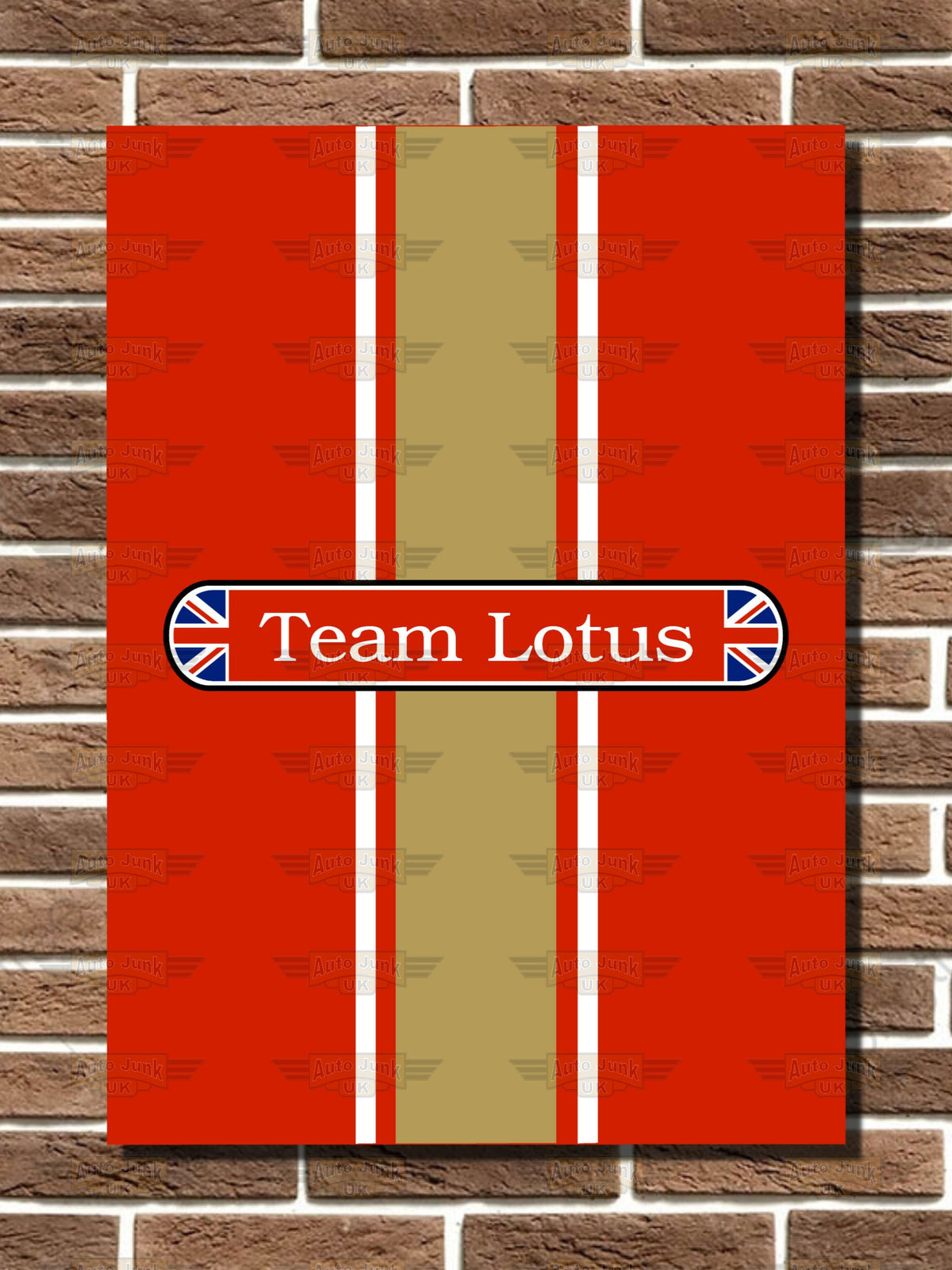Team Lotus Gold Leaf Metal Sign
