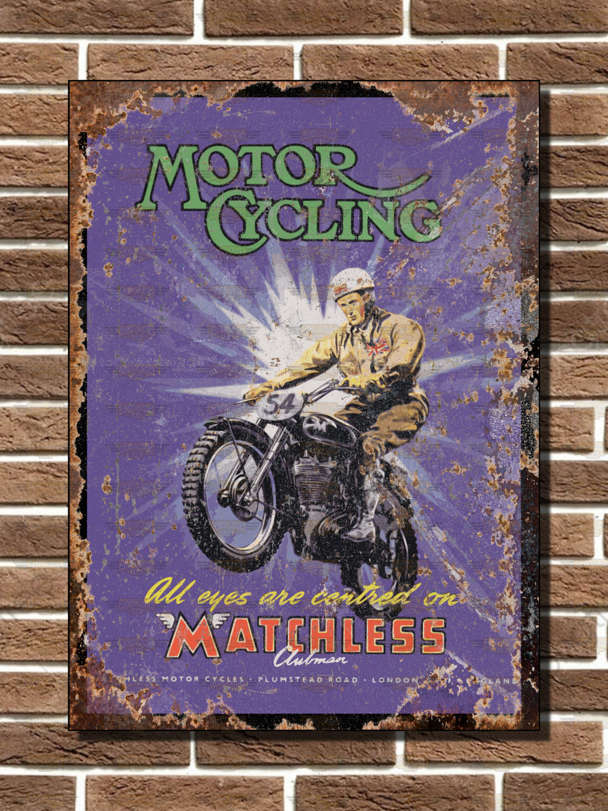 Matchless Motor Cycling Metal Sign