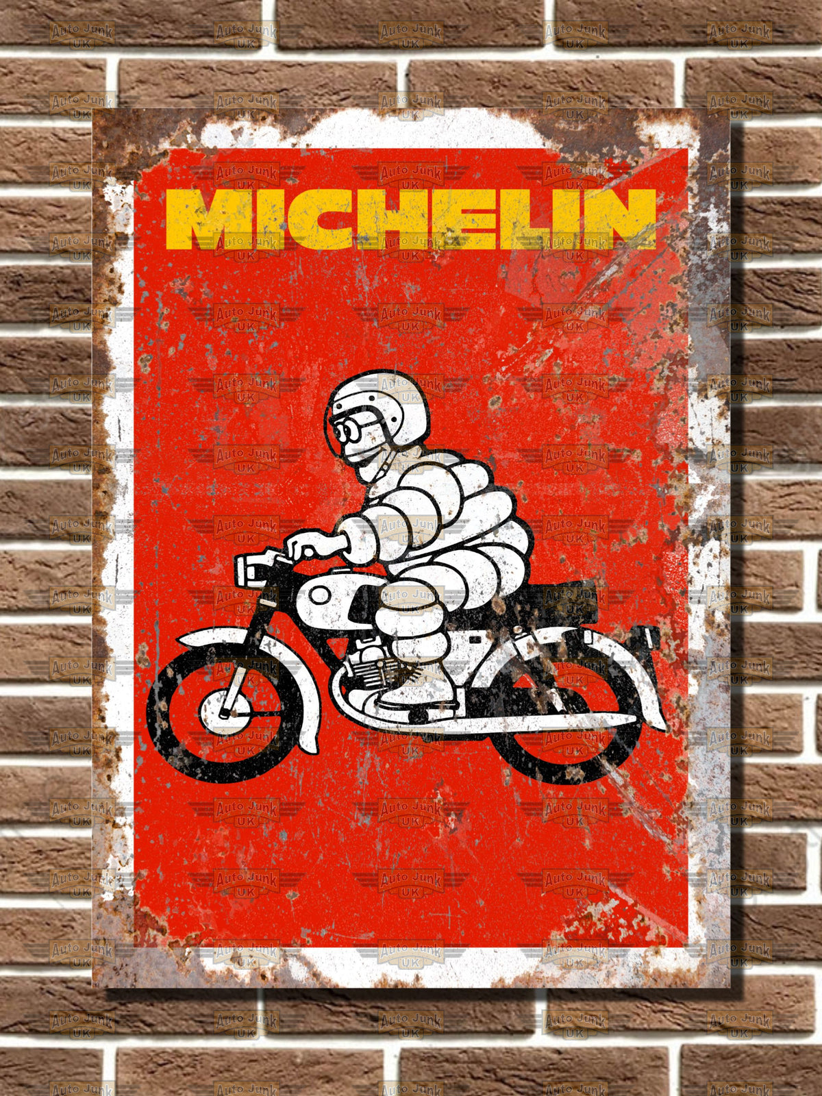 Michelin Man Motorcycle Metal Sign
