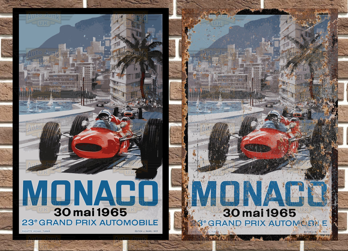 Monaco Grand Prix Art Print Metal Sign