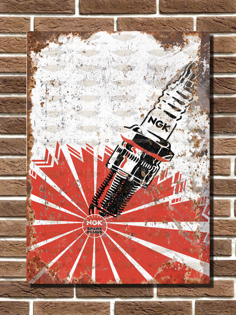 NGK Spark Plugs Metal Sign Auto Junk UK Ltd