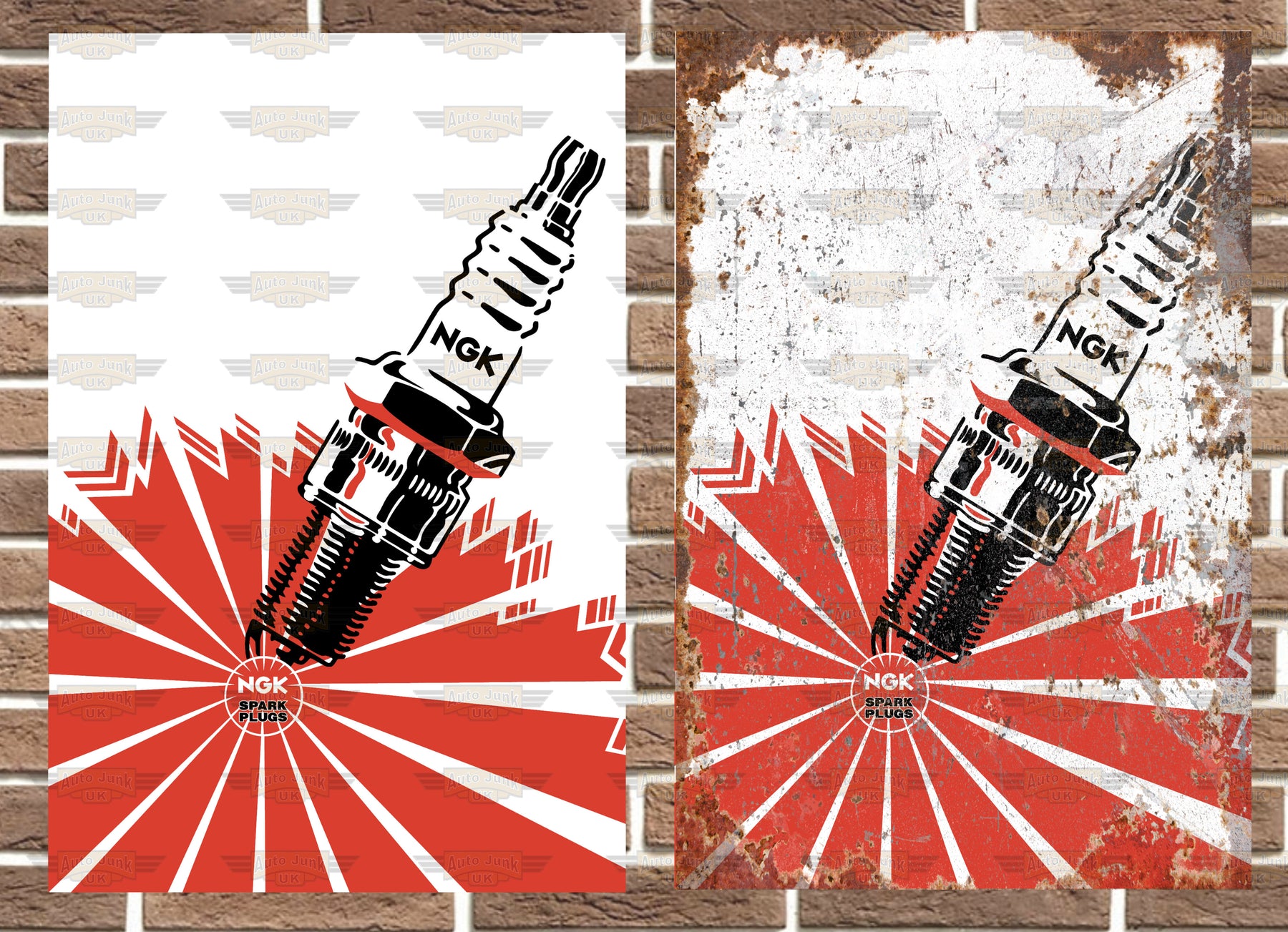 NGK Spark Plugs Metal Sign Auto Junk UK Ltd