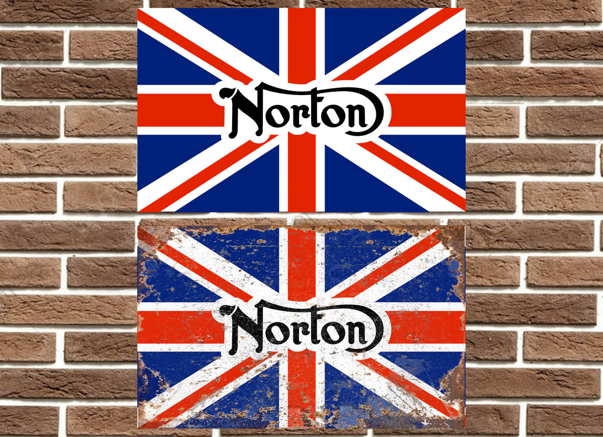 Norton Union Jack Metal Sign