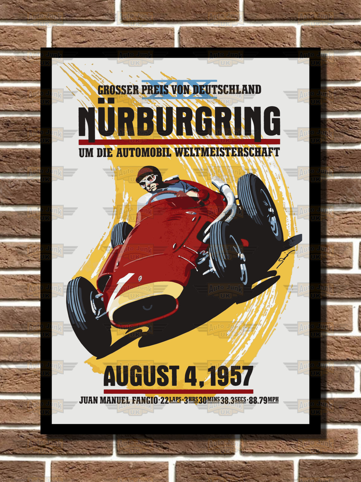 Nurburgring GP Juan Manuel Fangio Metal Sign