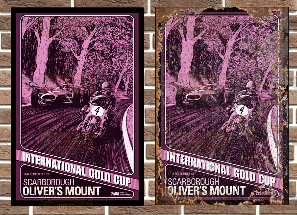 Olivers Mount Gold Cup Metal Sign