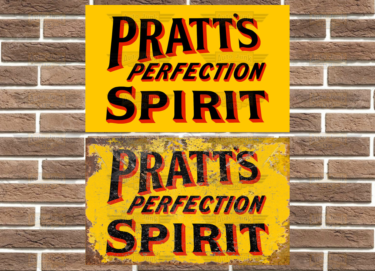 Pratts Perfection Spirit Metal Sign