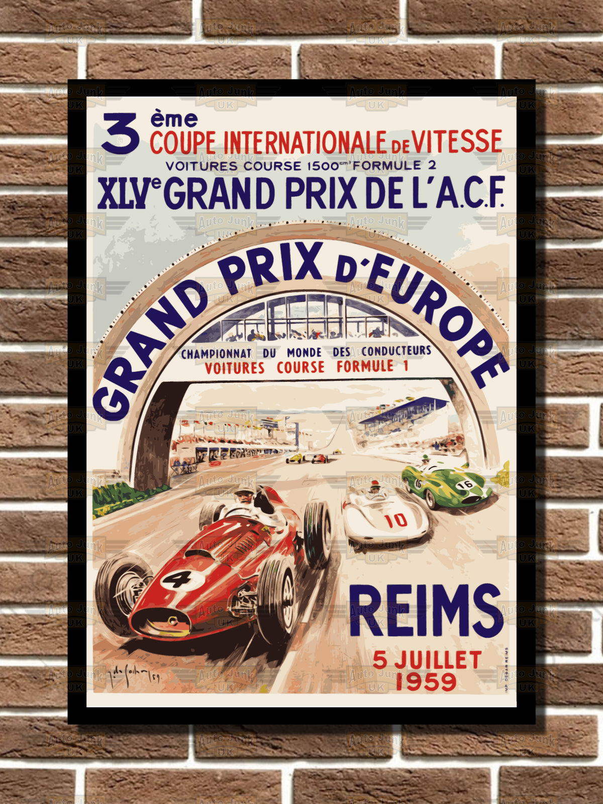 Reims Grand Prix Metal Sign
