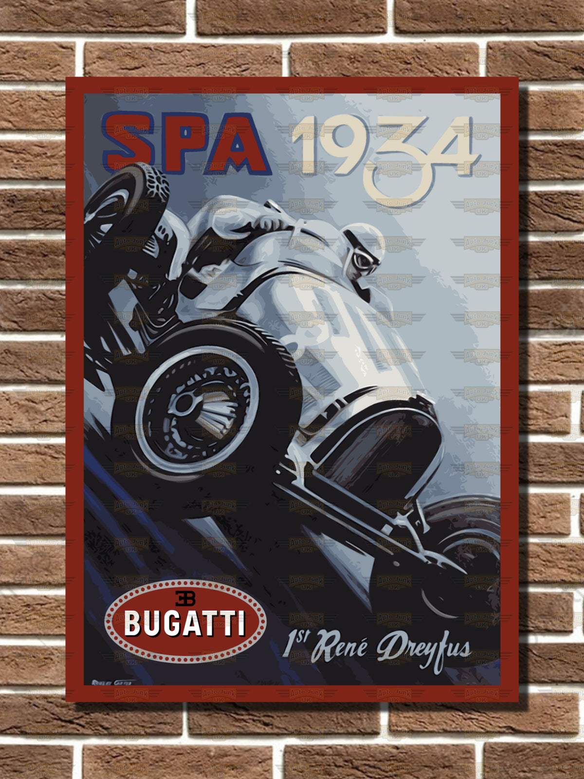 Spa 1934 Bugatti Metal Sign