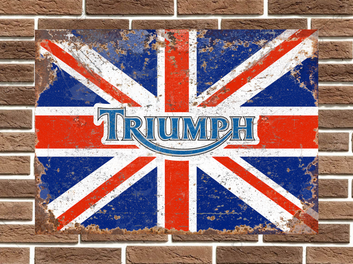 Triumph Union Jack Metal Sign