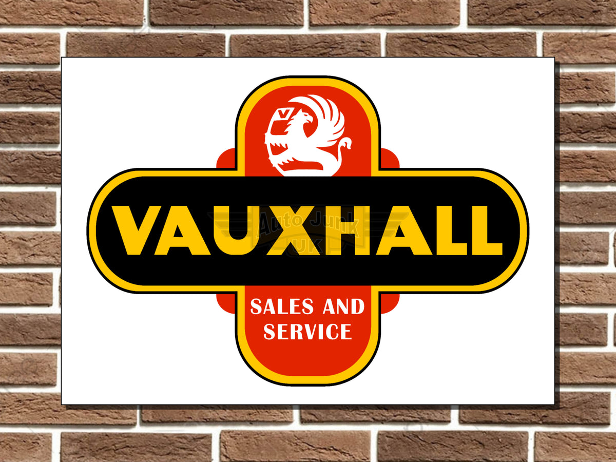 Vauxhall Sales and Service Metal Sign