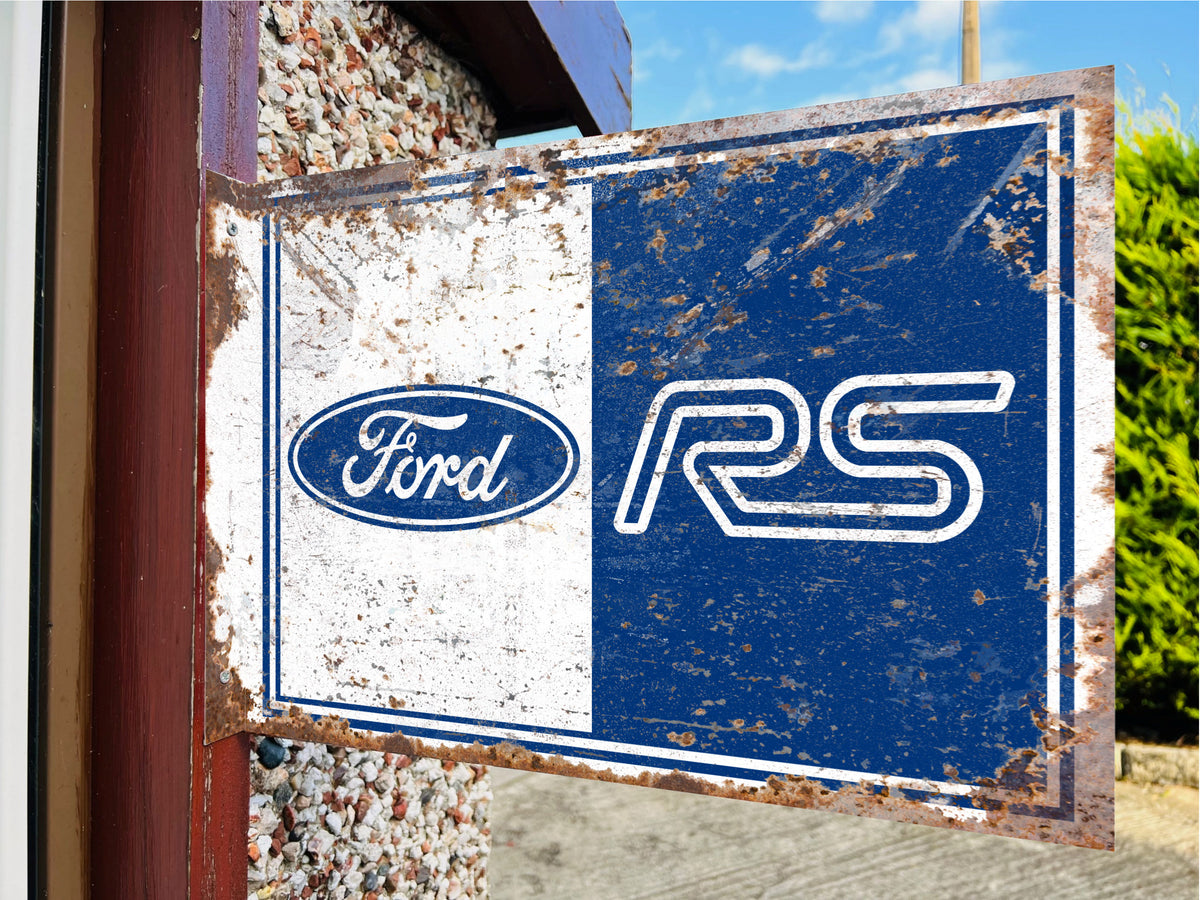 Ford RS Double Sided Metal Flange Sign
