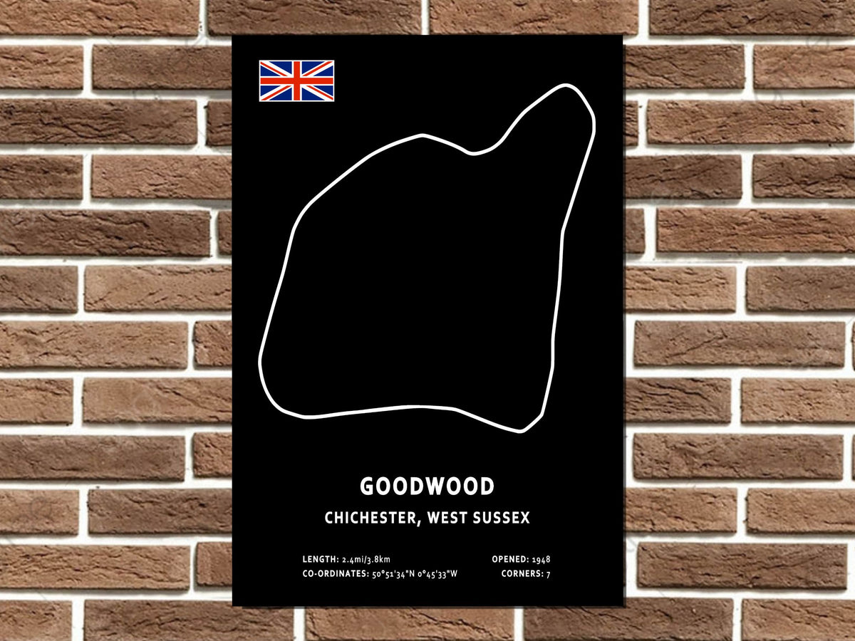 Goodwood Circuit Layout Metal Sign