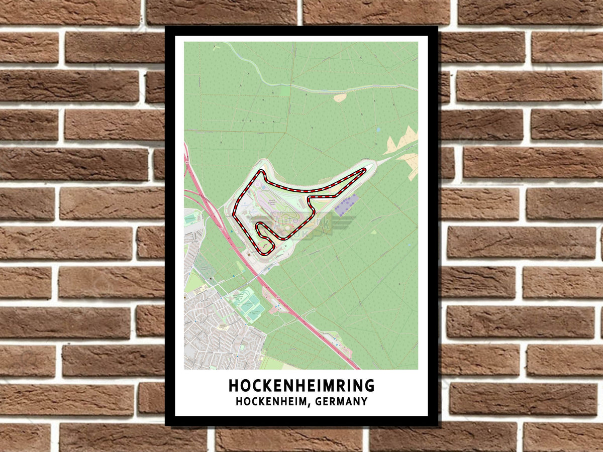 Hockenheimring Circuit Map Layout Metal Sign