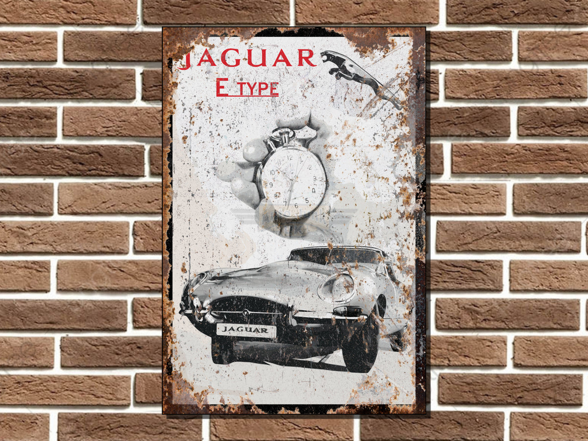 Jaguar E-Type II Metal Sign