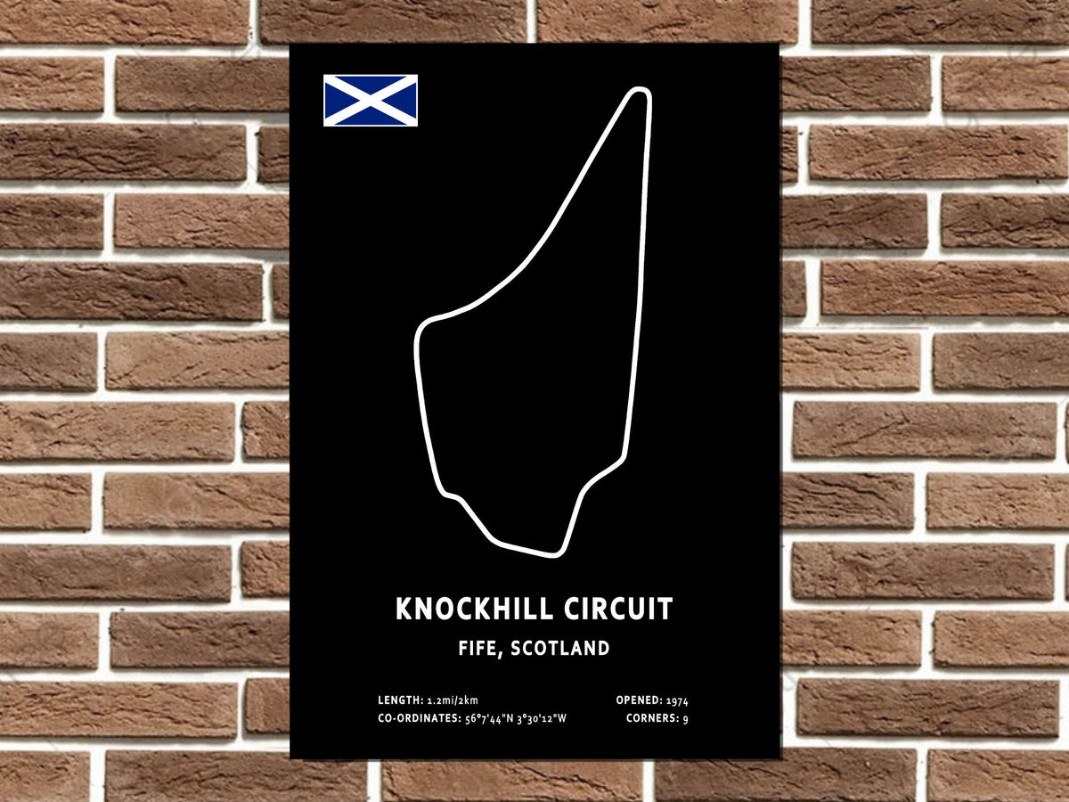 Knockhill Circuit Layout Metal Sign