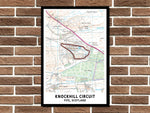 Knockhill Circuit Map Layout Metal Sign