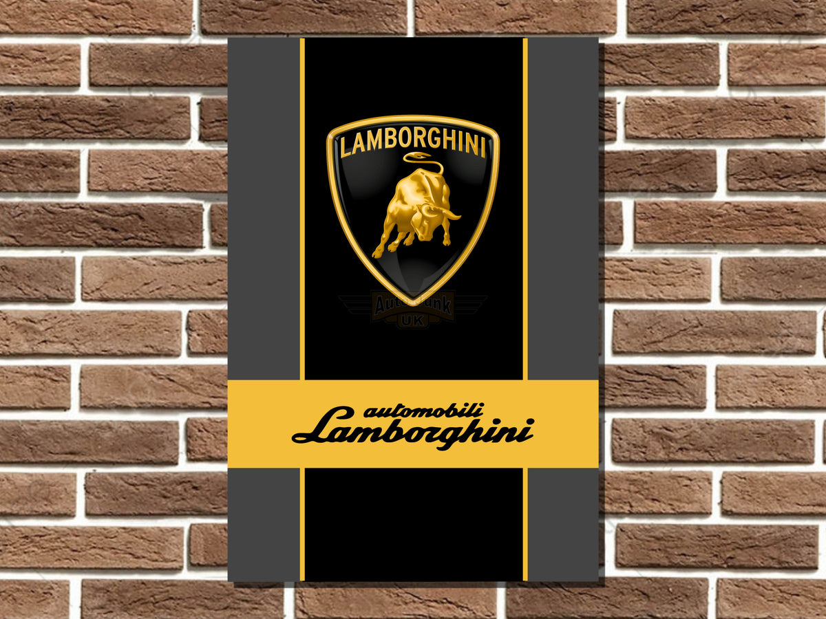 Lamborghini Logo Emblem Metal Sign