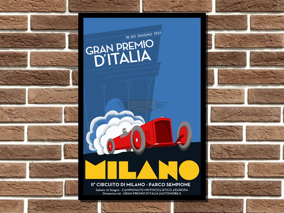 Milan Grand Prix Metal Sign