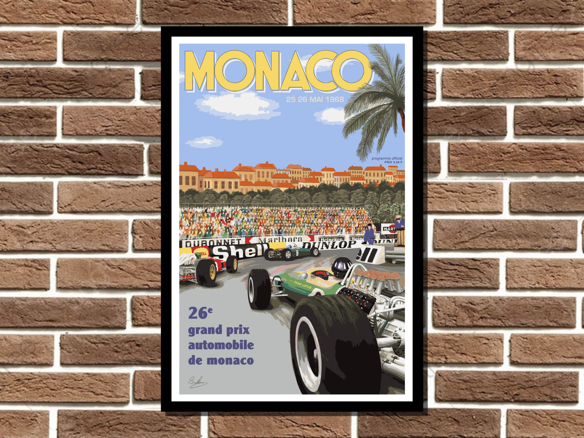 Monaco Grand Prix 1968 Metal Sign
