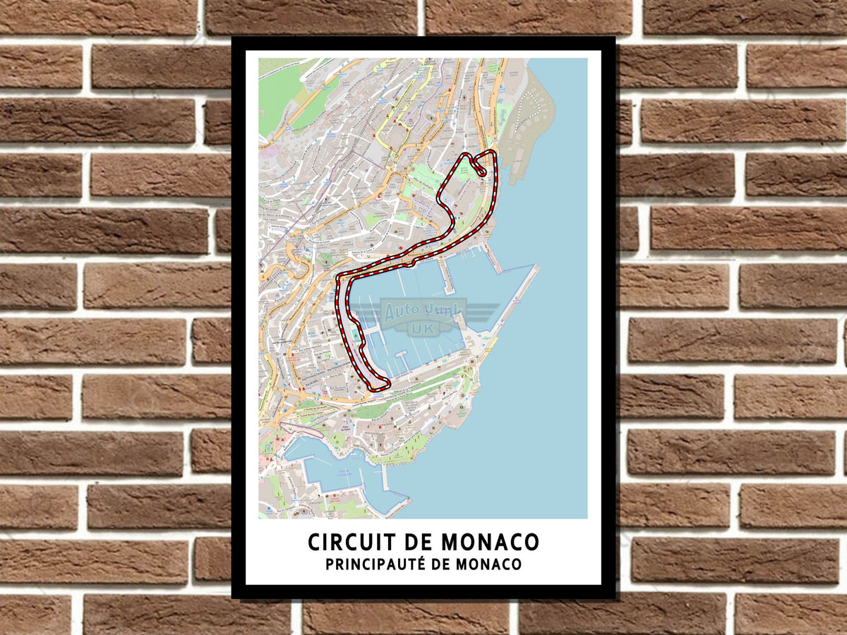 Monaco Circuit Map Layout Metal Sign
