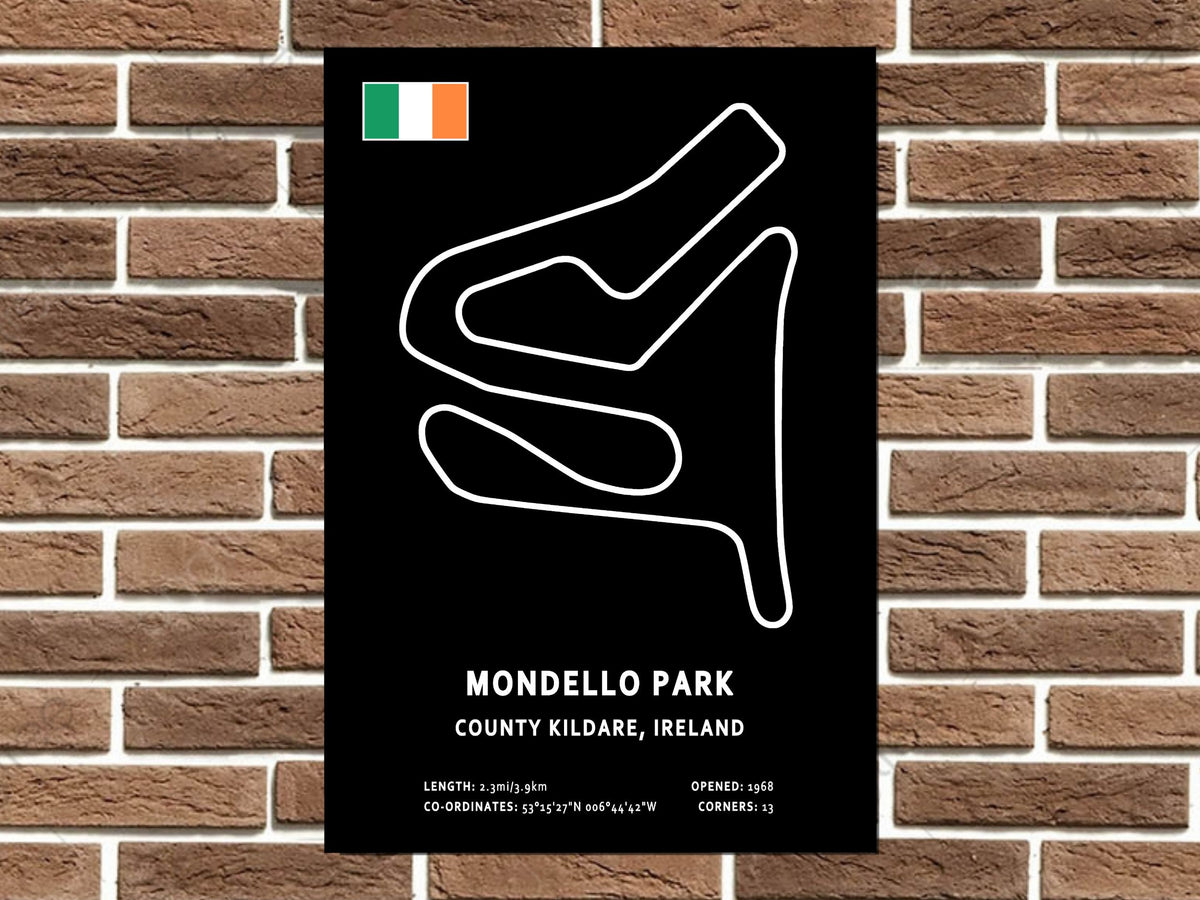 Mondello Park Circuit Layout Metal Sign
