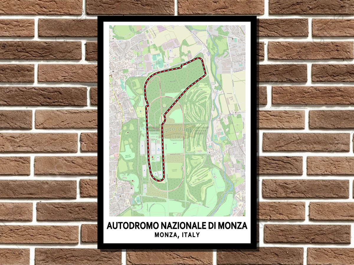 Monza Circuit Map Layout Metal Sign