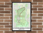 Monza Circuit Map Layout Metal Sign