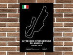 Autodromo Nazionale del Mugello Circuit Layout Metal Sign