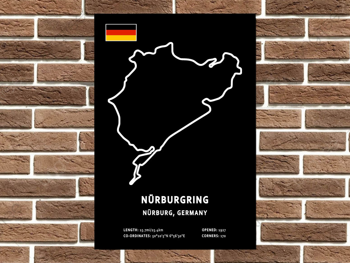 Nurburgring Circuit Layout Metal Sign