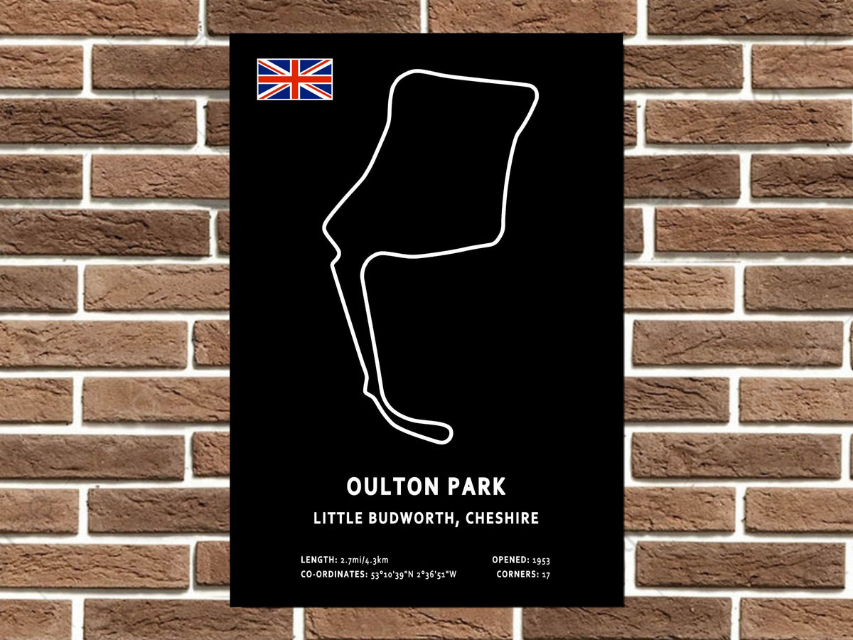 Oulton Park Circuit Layout Metal Sign