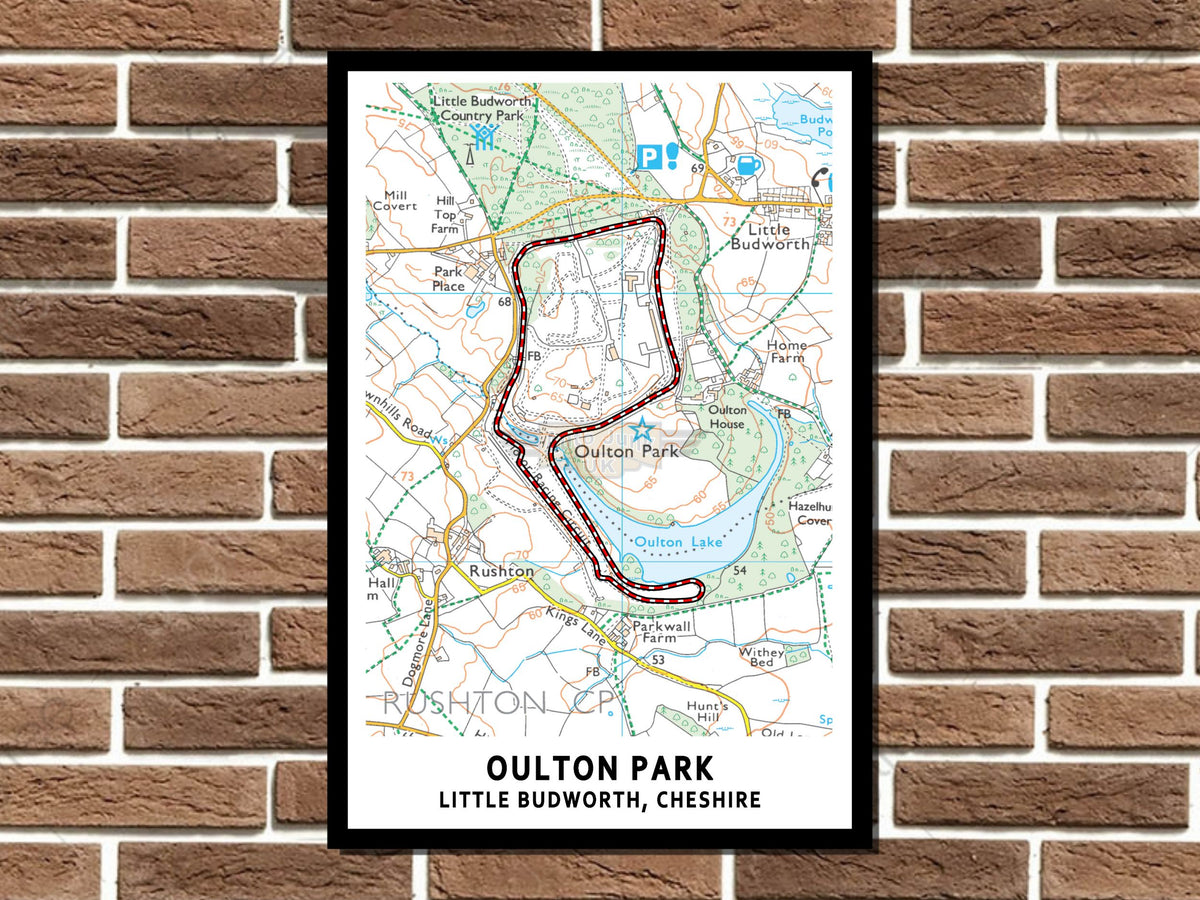 Oulton Park Circuit Map Layout Metal Sign