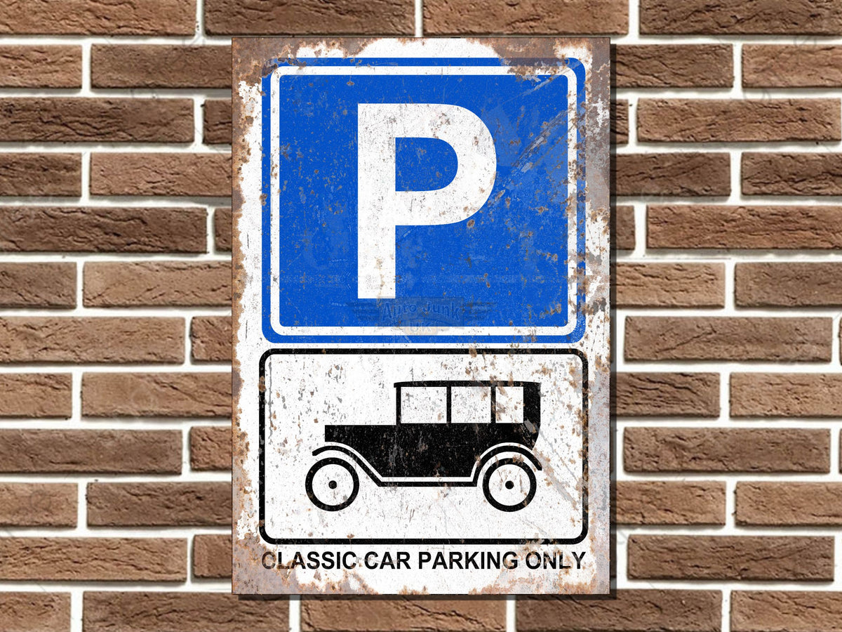 Classic Car Parking Only Metal Sign