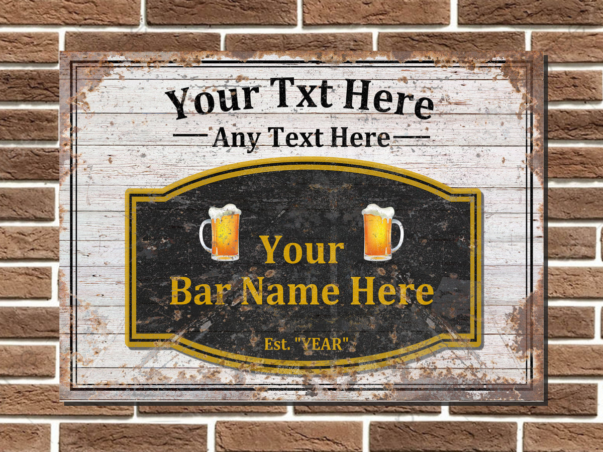 Personalised bar sign vintage style