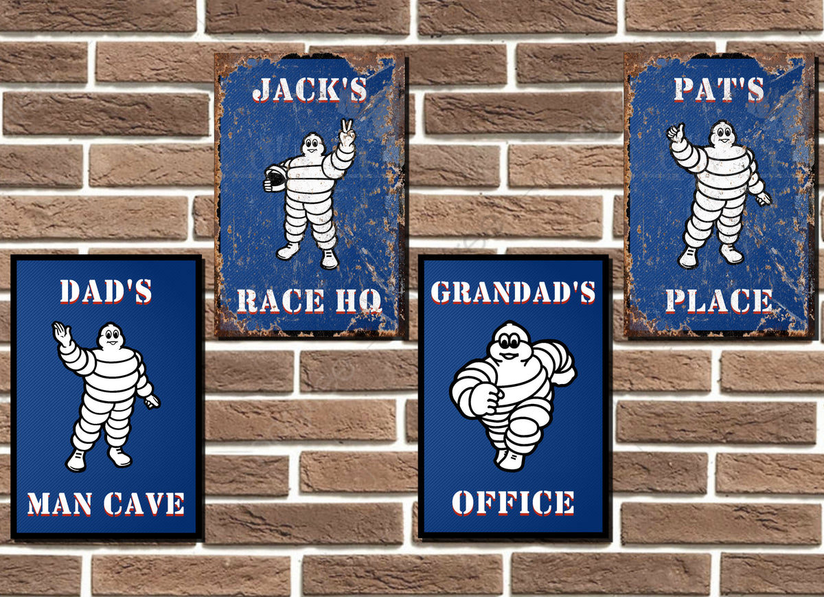 Personalised metal michelin sign vintage style