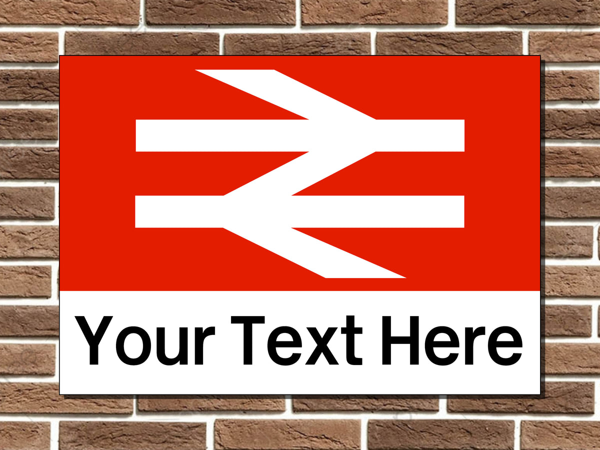 Personalised railway metro sign new style