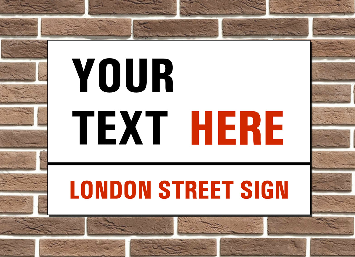 Personalised london road sign vintage style