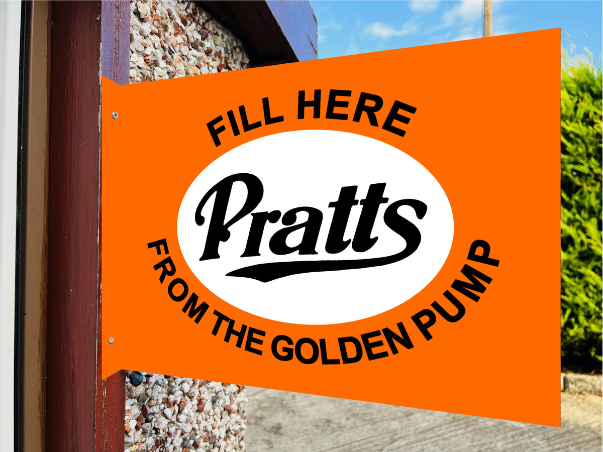 Pratts Double Sided Metal Flange Sign